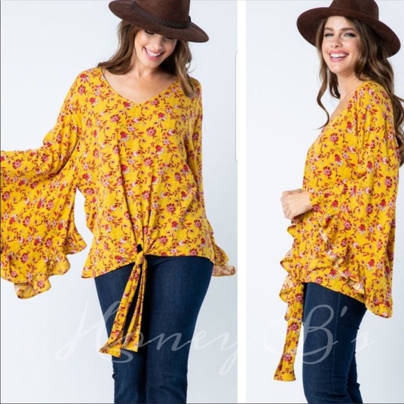 Tops - Retro Vibes Boho Floral Top Long Sleeve